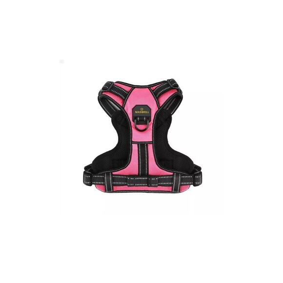 MASBRILL Pink Reflective Dog Harness No Pull With Handle, Breathable Padded XL - Picture 1 of 11